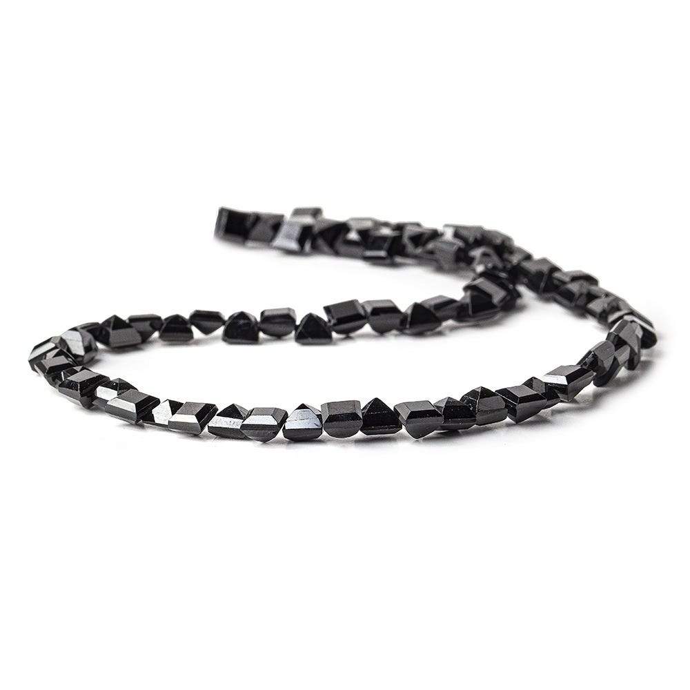 5mm Black Spinel bezel faceted square beads 13.5 inch 78 beads - Beadsofcambay.com