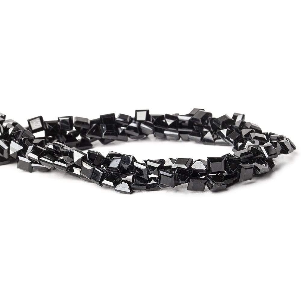 5mm Black Spinel bezel faceted square beads 13.5 inch 78 beads - Beadsofcambay.com