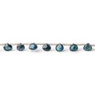 5mm Blue Sapphire Faceted Heart Beads 5.75 inch 19 pieces - Beadsofcambay.com