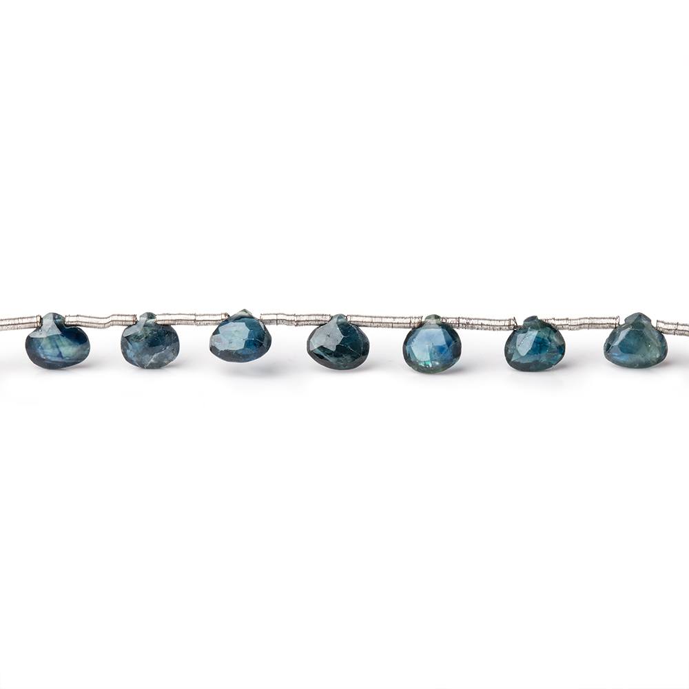5mm Blue Sapphire Faceted Heart Beads 5.75 inch 19 pieces - Beadsofcambay.com