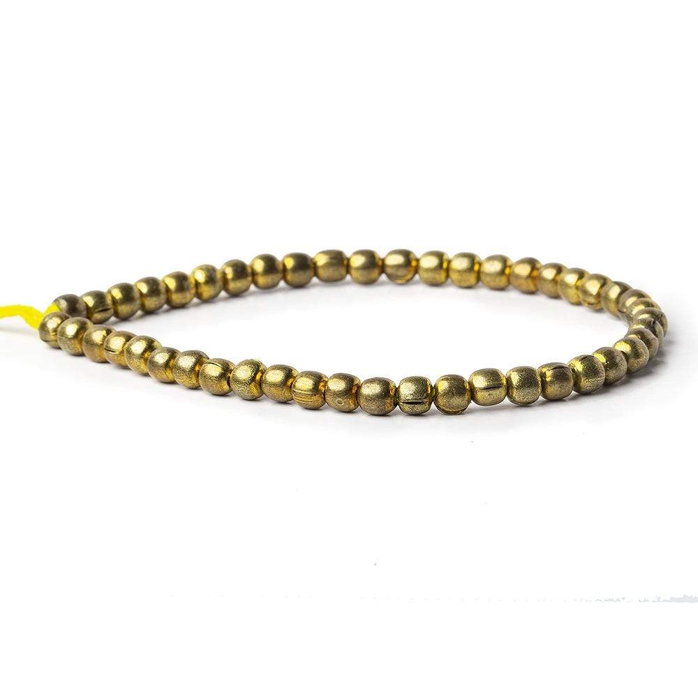 5mm Brass Plain Round Beads 44 beads 8inch - Beadsofcambay.com