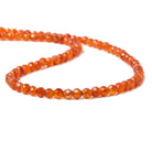 5mm Carnelian Agate Beads Faceted Round 13 inch 75 pieces - Beadsofcambay.com
