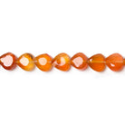 5mm Carnelian Straight Drilled Faceted Heart Beads 14.25 inch 70 pieces - Beadsofcambay.com