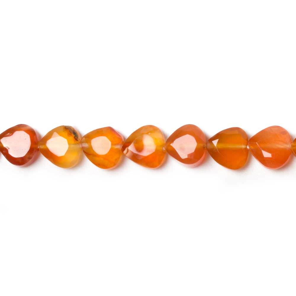 5mm Carnelian Straight Drilled Faceted Heart Beads 14.25 inch 70 pieces - Beadsofcambay.com