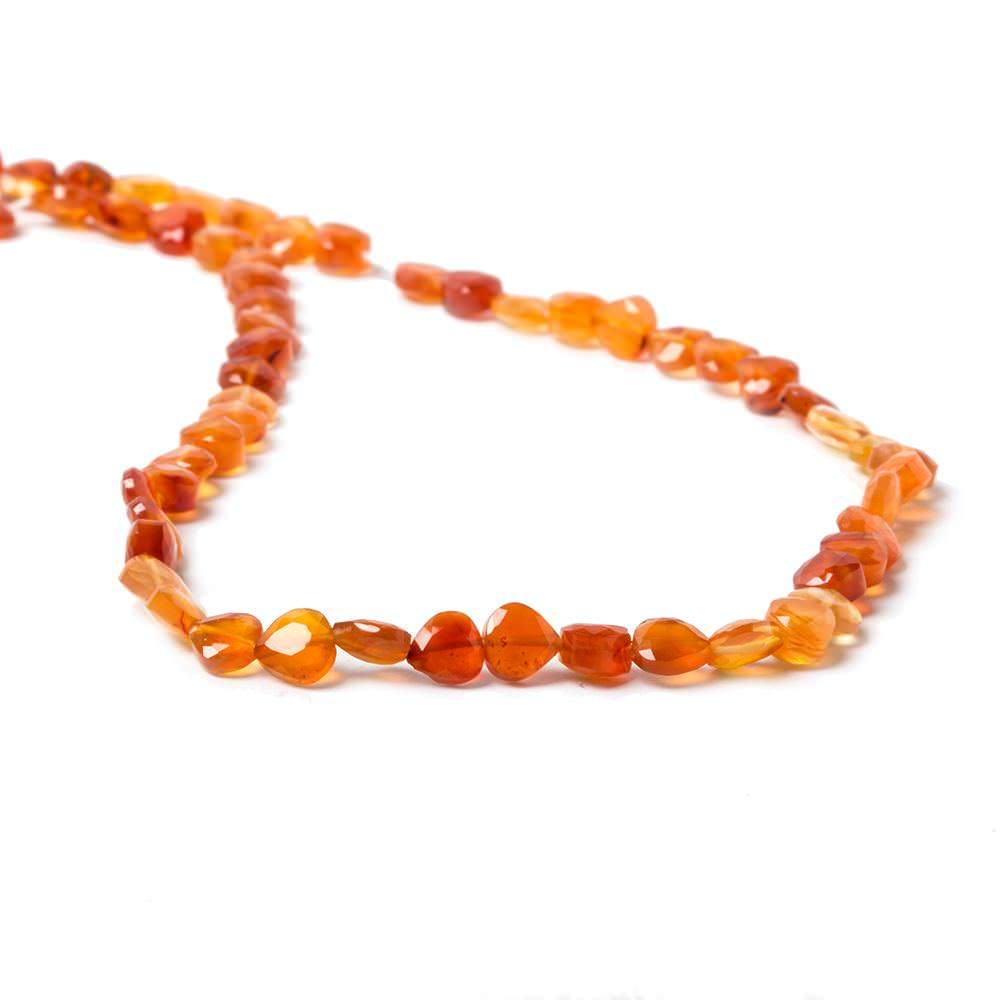 5mm Carnelian Straight Drilled Faceted Heart Beads 14.25 inch 70 pieces - Beadsofcambay.com