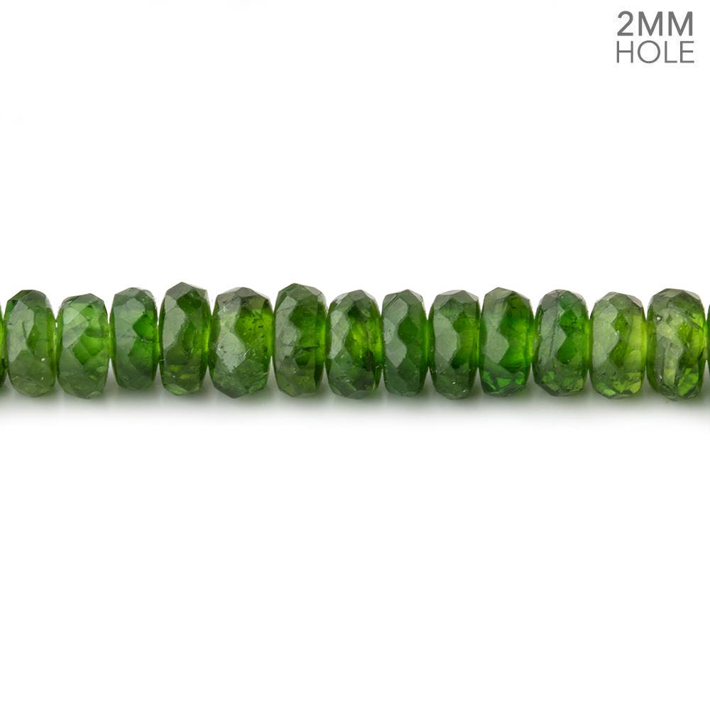 5mm Chrome Diopside 2mm Large Hole Faceted Rondelles 7 inch 66 Beads AAA - Beadsofcambay.com