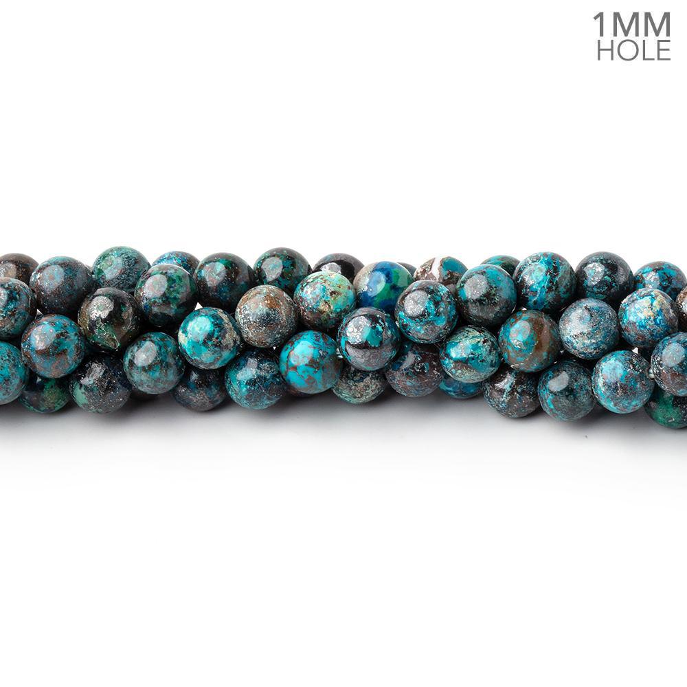 5mm Chrysocolla Plain Rounds 16 inch 79 Beads 1mm Large Hole A - Beadsofcambay.com