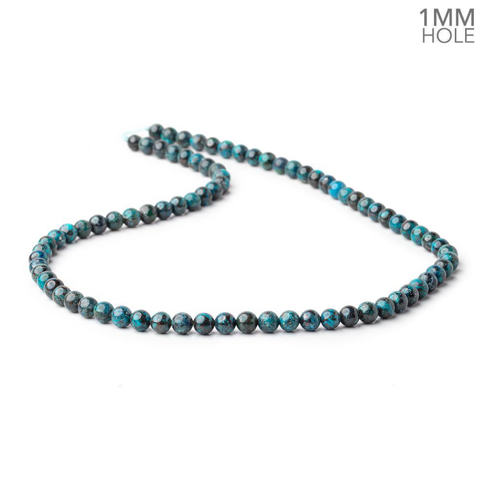 5mm Chrysocolla Plain Rounds 16 inch 79 Beads 1mm Large Hole A - Beadsofcambay.com