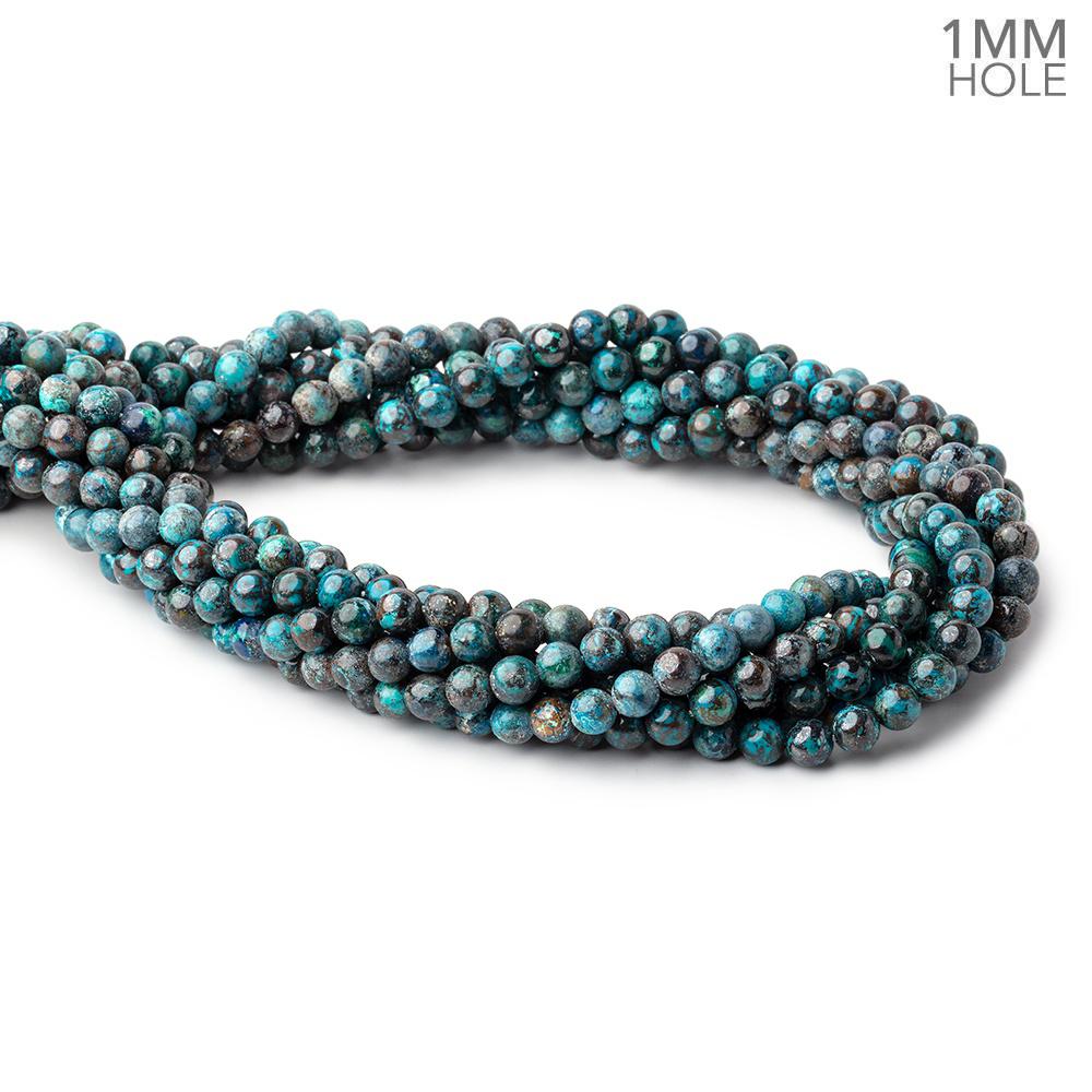 5mm Chrysocolla Plain Rounds 16 inch 79 Beads 1mm Large Hole A - Beadsofcambay.com
