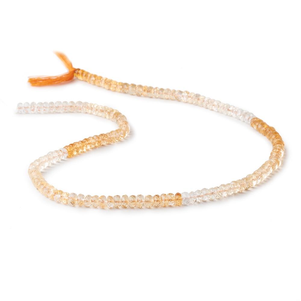 5mm Citrine Faceted Rondelle Beads 14.5 inch 140 pieces - Beadsofcambay.com