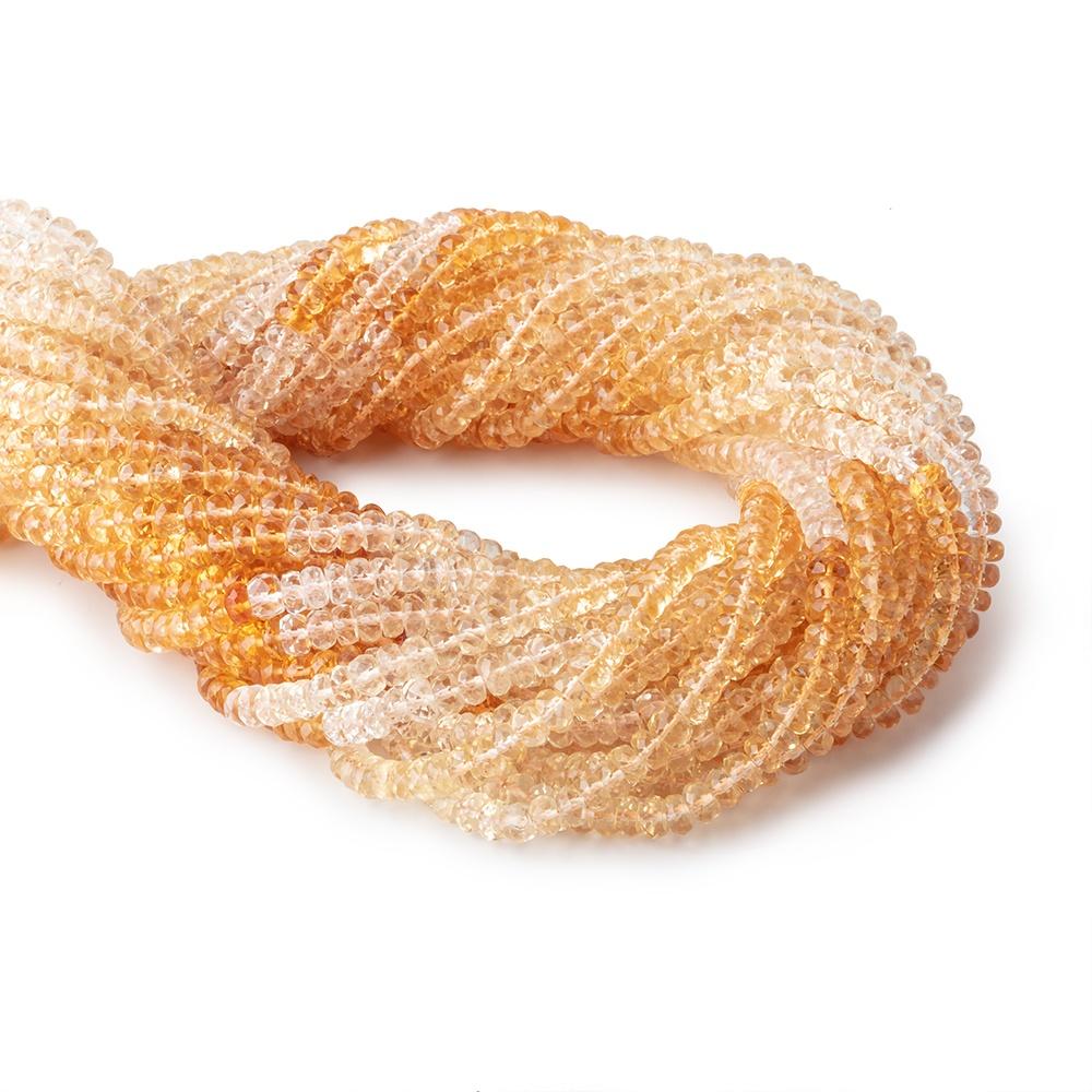5mm Citrine Faceted Rondelle Beads 14.5 inch 140 pieces - Beadsofcambay.com