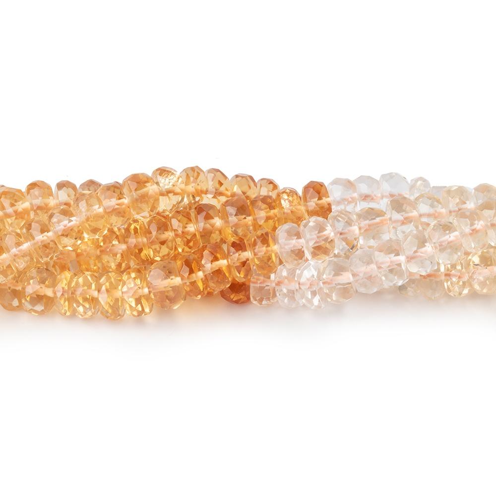 5mm Citrine Faceted Rondelle Beads 14.5 inch 140 pieces - Beadsofcambay.com