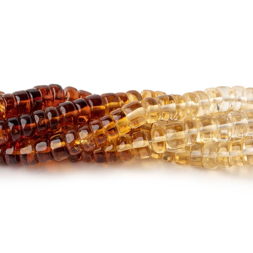 5mm Citrine Ombré Plain Heshi Beads 8 inches 66 pieces - Beadsofcambay.com