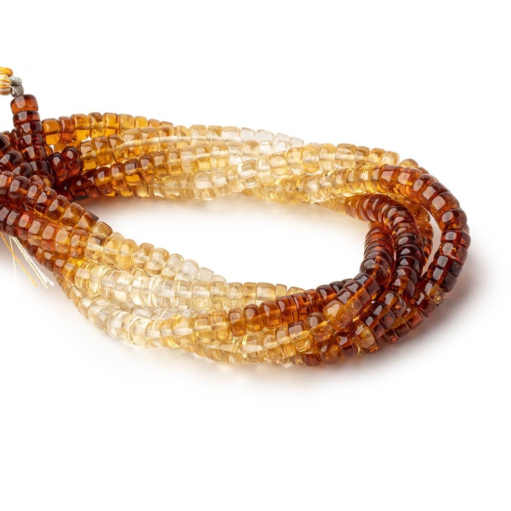 5mm Citrine Ombré Plain Heshi Beads 8 inches 66 pieces - Beadsofcambay.com