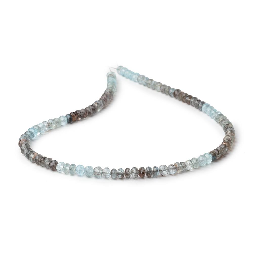 5mm Copper Moss Aquamarine Faceted Rondelle Beads 14 inch 100 pieces AA - Beadsofcambay.com