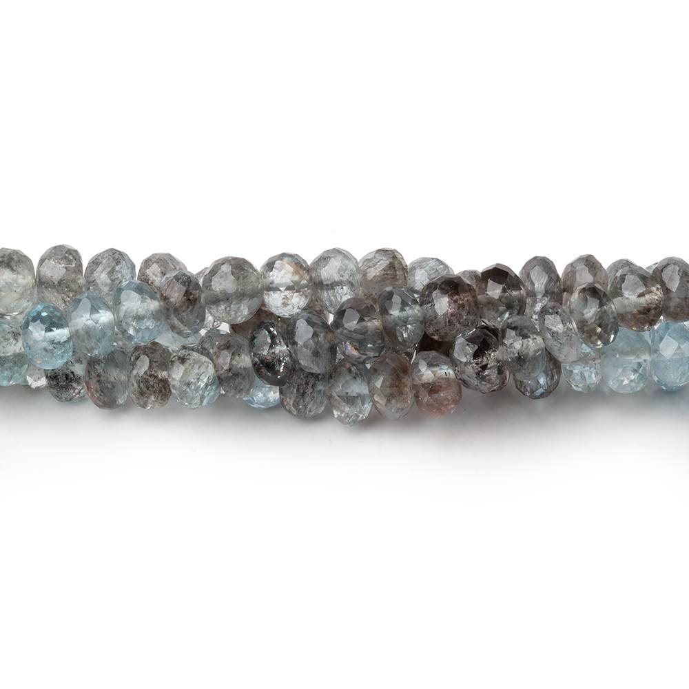 5mm Copper Moss Aquamarine Faceted Rondelle Beads 14 inch 100 pieces AA - Beadsofcambay.com