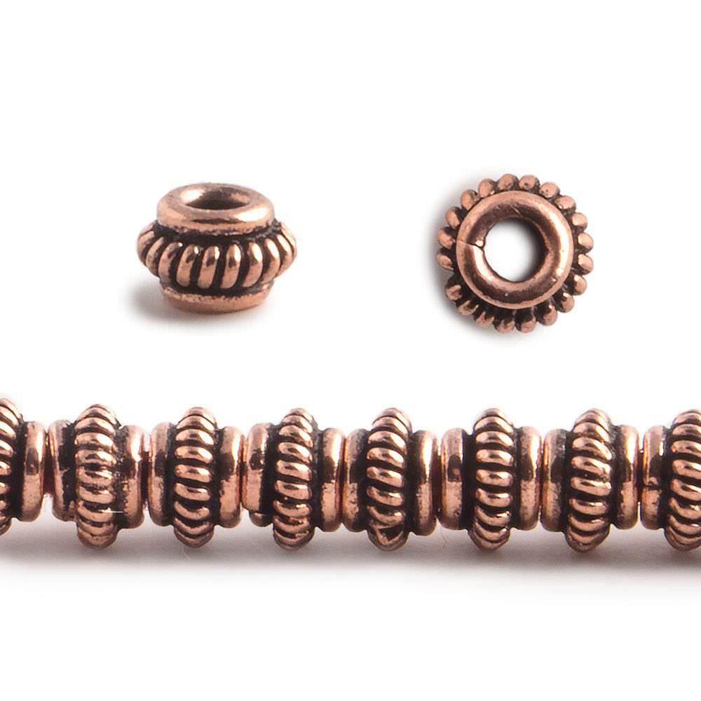 5mm Copper Spacer 8 inch 58 pcs - Beadsofcambay.com