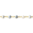 5mm Dendritic Opal plain round Gold plated Chain by the foot - Beadsofcambay.com