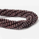 5mm Eggplant Center Drilled Button Freshwater Pearls 16 inch 120 pieces - Beadsofcambay.com