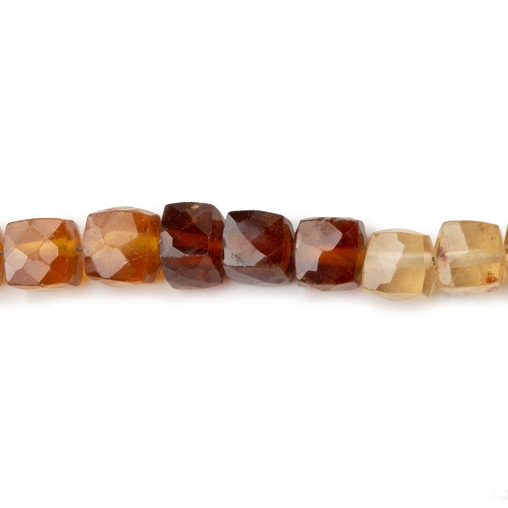 5mm Faceted Cube Hessonite Garnet Beads 8 inch 40 pieces A - Beadsofcambay.com
