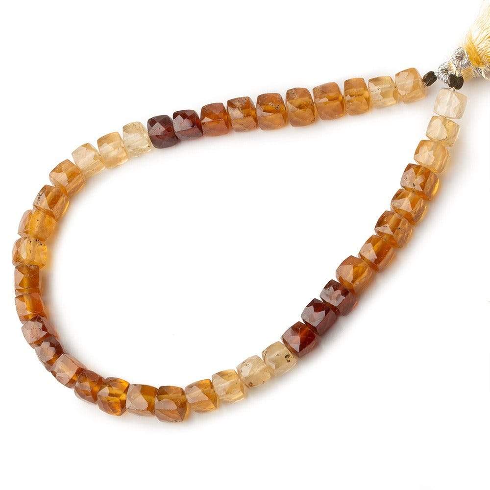 5mm Faceted Cube Hessonite Garnet Beads 8 inch 40 pieces A - Beadsofcambay.com