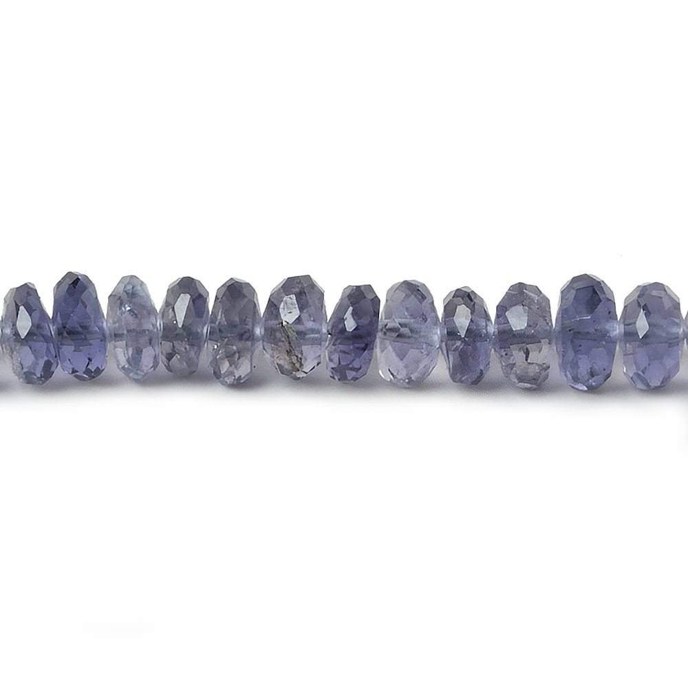 5mm Iolite faceted rondelle beads 8 inch 85 pieces - Beadsofcambay.com