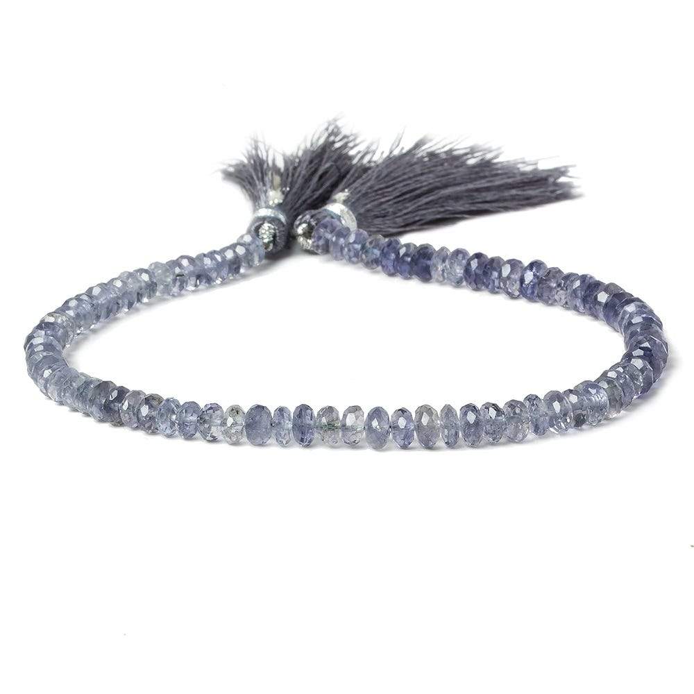 5mm Iolite faceted rondelle beads 8 inch 85 pieces - Beadsofcambay.com