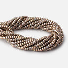 5mm Khaki Green 2.5mm Large Hole Off Round Pearls 15 inch 115 Beads - Beadsofcambay.com