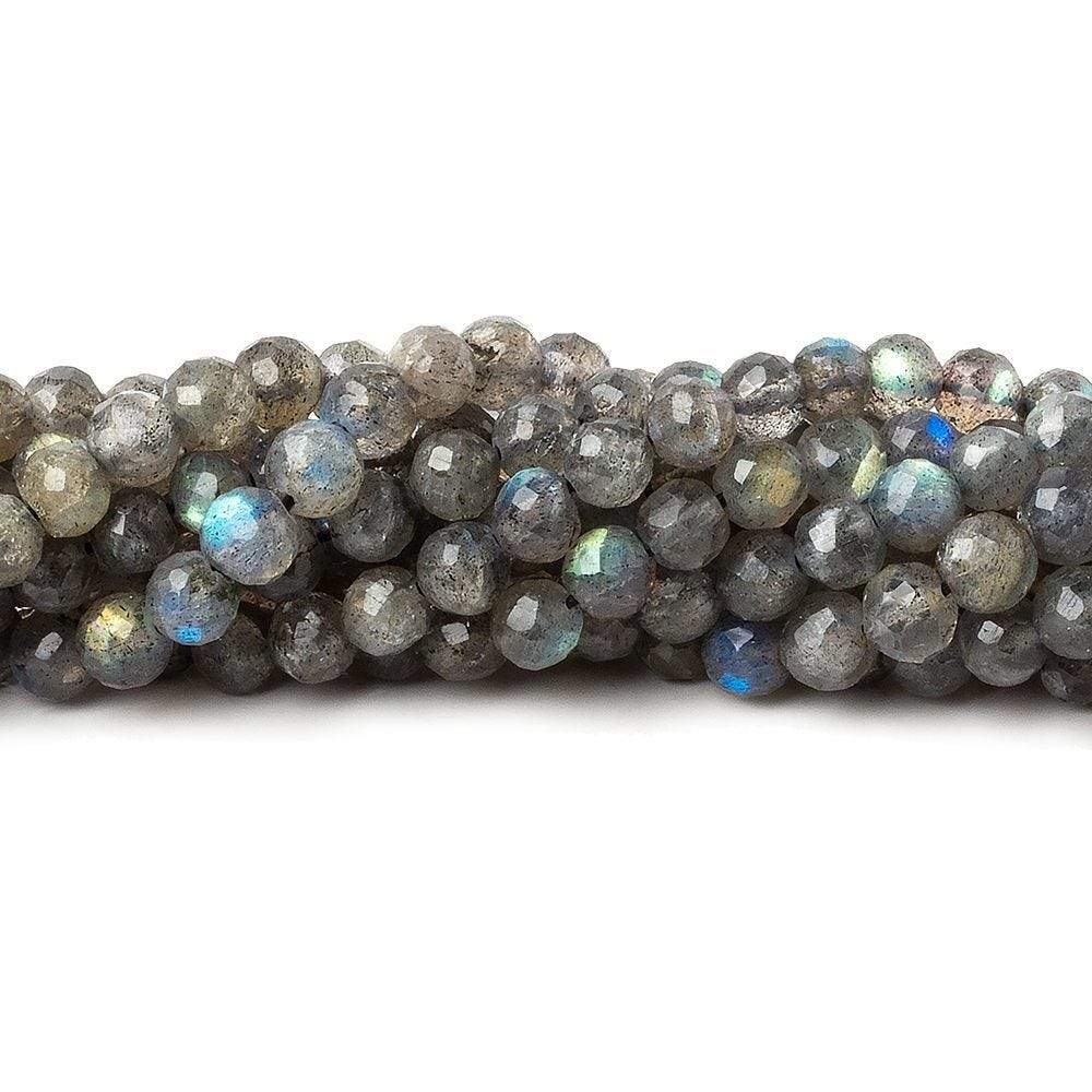 5mm Labradorite Faceted Round Beads 13.5 inch 70 pieces - Beadsofcambay.com