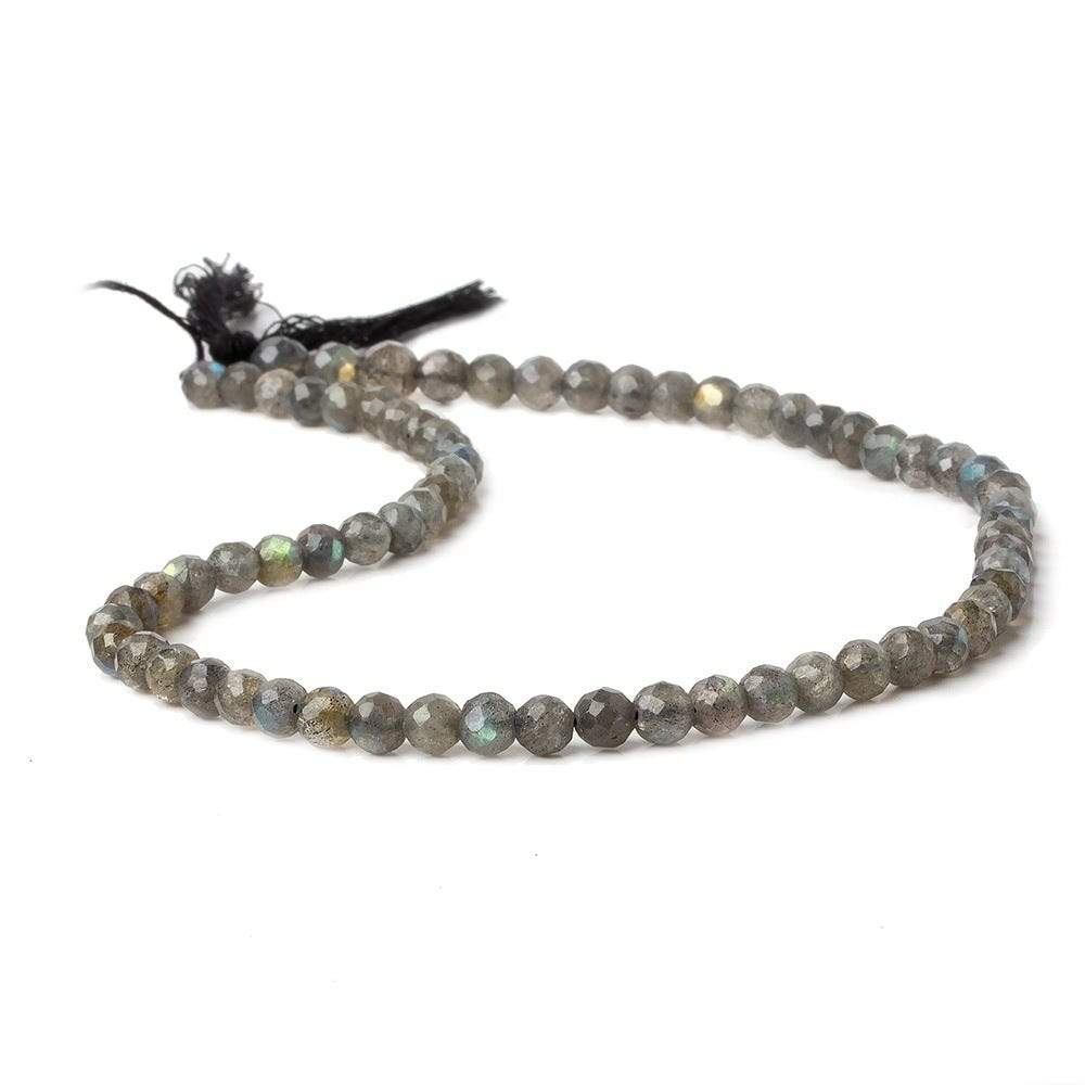 5mm Labradorite Faceted Round Beads 13.5 inch 70 pieces - Beadsofcambay.com