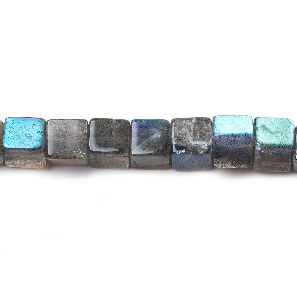 5mm Labradorite Plain Cube Beads 16 inch 72 pieces - Beadsofcambay.com