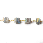 5mm Labradorite square heshi Vermeil Chain by the foot - Beadsofcambay.com