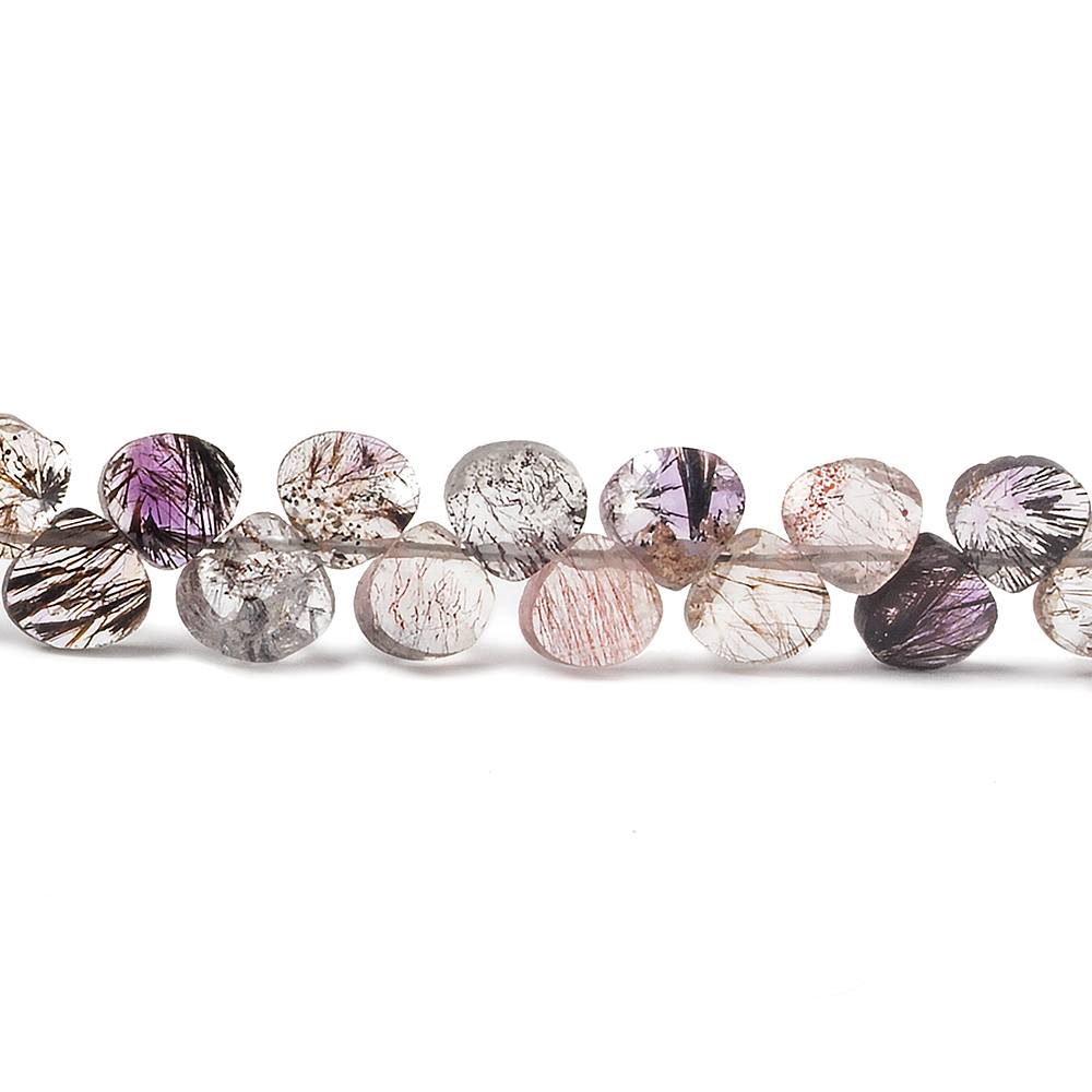 5mm Lepidocrocite faceted petite heart beads 6 inch 50 pieces - Beadsofcambay.com