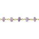 5mm Matte Amethyst plain rondelle Gold plated Chain by the foot - Beadsofcambay.com
