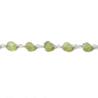 5mm Matte Peridot Coin Silver plated Chain by the foot 28 pcs - Beadsofcambay.com