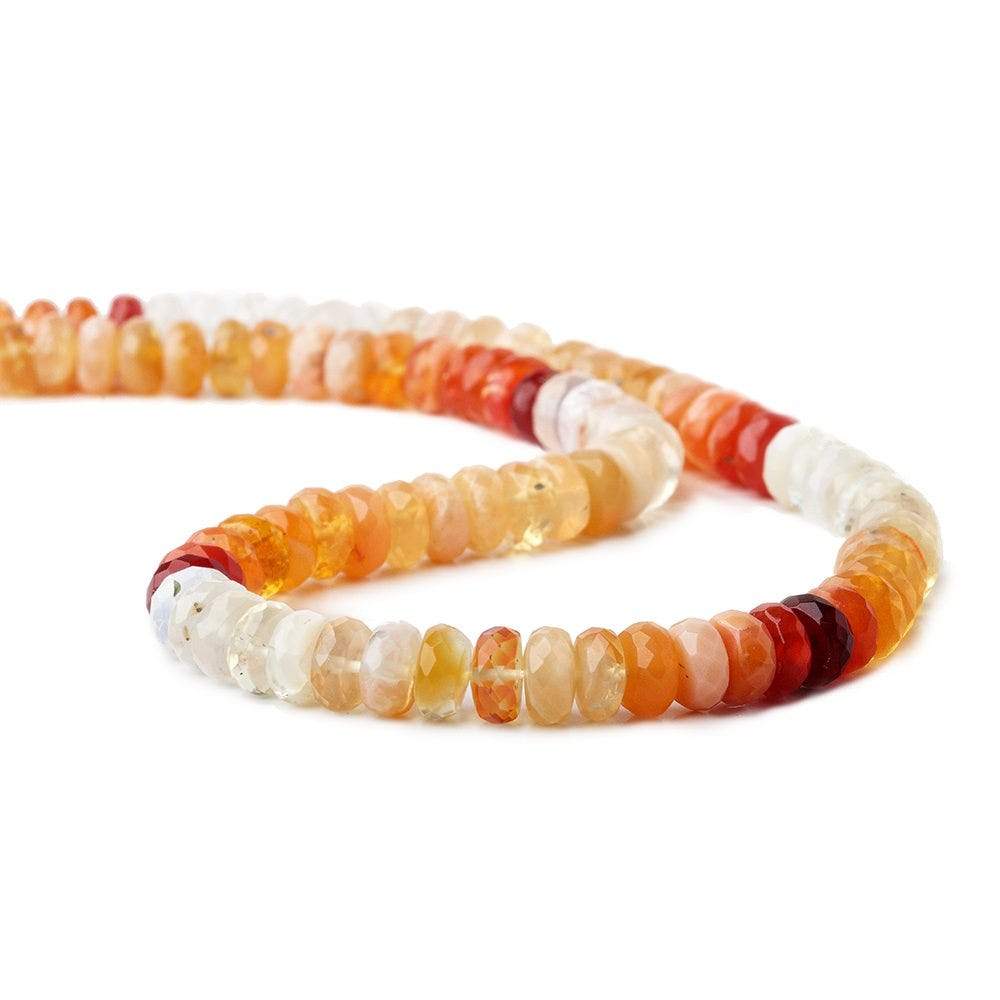 5mm Mexican Fire Opal Faceted Rondelle Beads 15 inch 112 pieces - Beadsofcambay.com