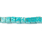5mm Mongolian Turquoise Plain Cube Beads 16 inch 77 pieces AA - Beadsofcambay.com
