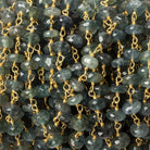 5mm Moss Aquamarine faceted rondelle Vermeil Chain by the foot 37 beads - Beadsofcambay.com