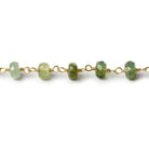 5mm Moss Aquamarine faceted rondelle Vermeil Chain by the foot 37 beads - Beadsofcambay.com