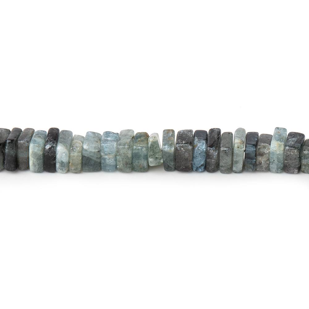 5mm Moss Aquamarine Plain Square Heshi Beads 16 inch 95 pcs - Beadsofcambay.com