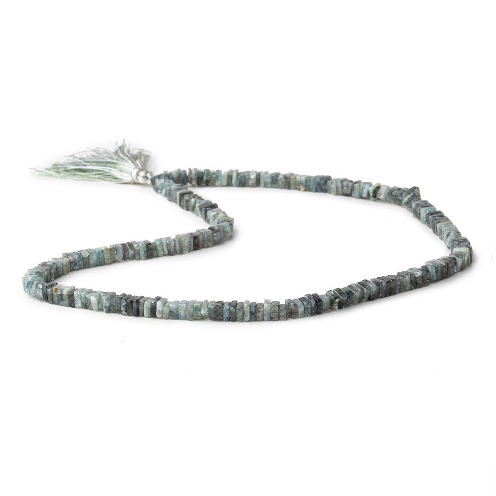 5mm Moss Aquamarine Plain Square Heshi Beads 16 inch 95 pcs - Beadsofcambay.com