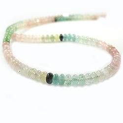 5mm Multi Color Afghani Tourmaline Plain Rondelle - Beadsofcambay.com