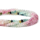 5mm Multi Color Afghani Tourmaline Plain Rondelle - Beadsofcambay.com