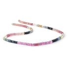 5mm Multi Color Sapphire Plain Rondelle Beads 18 inch 154 pieces AA - Beadsofcambay.com