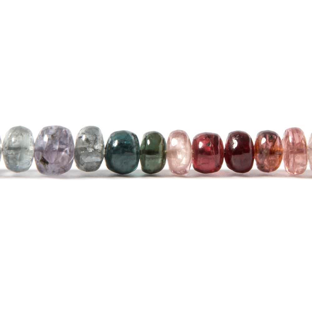 7mm Multi Color Spinel plain rondelle Beads 15 inch 96 pieces - Beadsofcambay.com