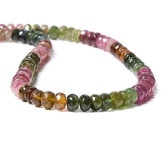 5mm Multi Color Tourmaline Beads Faceted Rondelle 126 pcs - Beadsofcambay.com