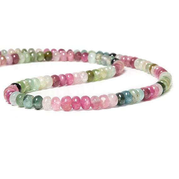 5mm Multi Color Tourmaline Beads Plain Rondelle 100 pcs - Beadsofcambay.com