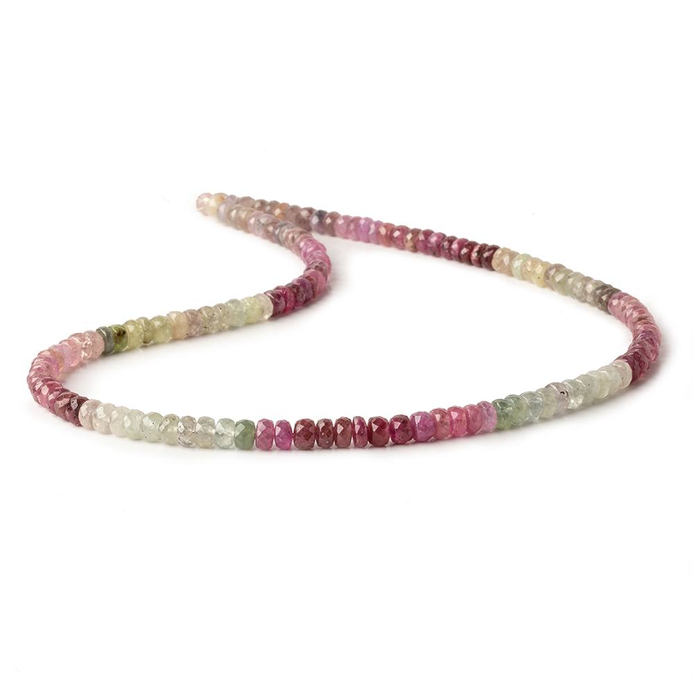 5mm Multi Color Umba Sapphire faceted rondelles 16 inch 135 beads AA - Beadsofcambay.com