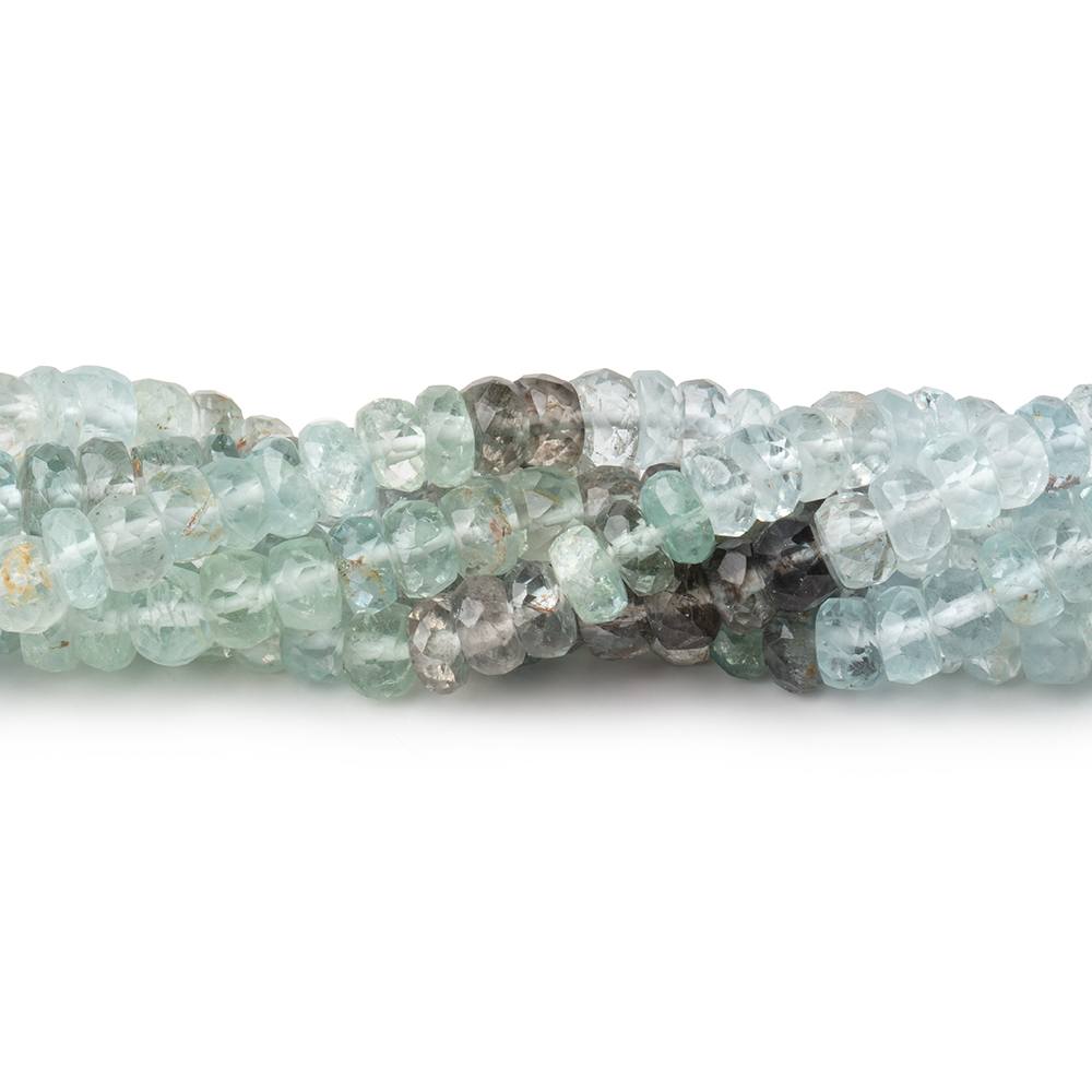 5mm Multi Moss Aquamarine faceted rondelle beads 16 inch 142 pieces - Beadsofcambay.com