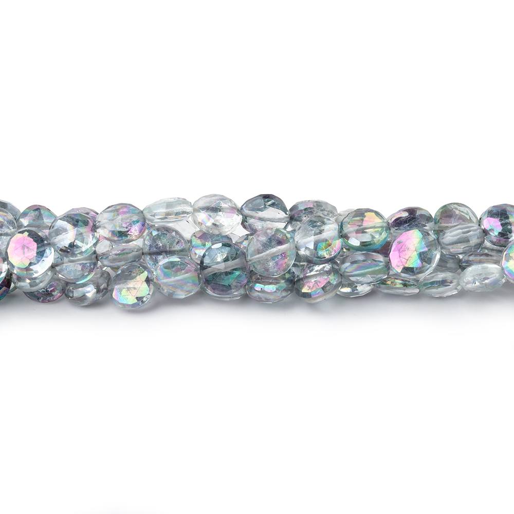 5mm Mystic Grey Topaz Faceted Coin Beads 8 inch 41 pieces - Beadsofcambay.com